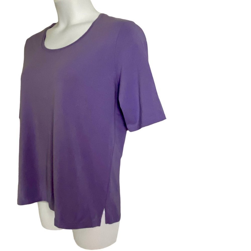 Draper's & Damon's Purple Short Sleeve Shirt Women's Size Large NEW NWT - Picture 4 of 8